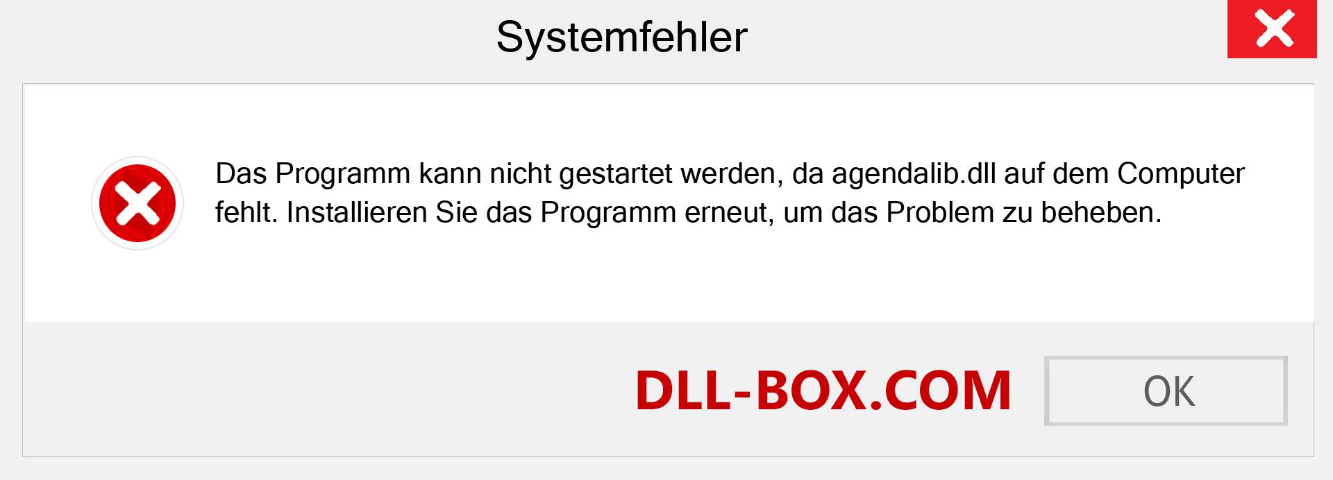 agendalib.dll-Datei fehlt?. Download für Windows 7, 8, 10 - Fix agendalib dll Missing Error unter Windows, Fotos, Bildern